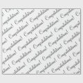 Congratulations Black Script Wedding Baby Grad Wrapping Paper | Zazzle