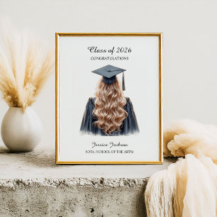 Congratulations Blonde Female Graduate Class of Poster