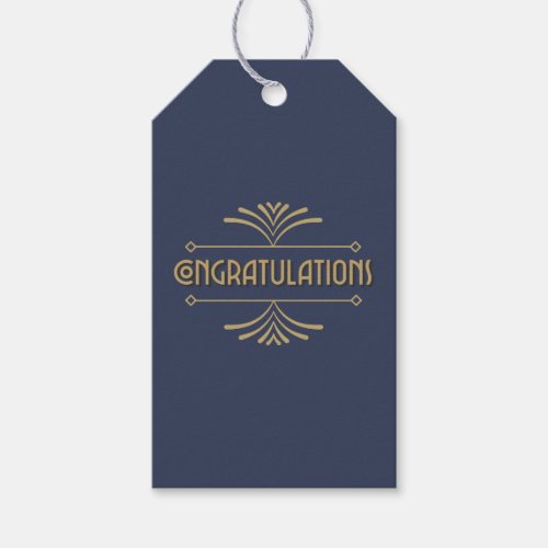 Congratulations Blue Gift Tags