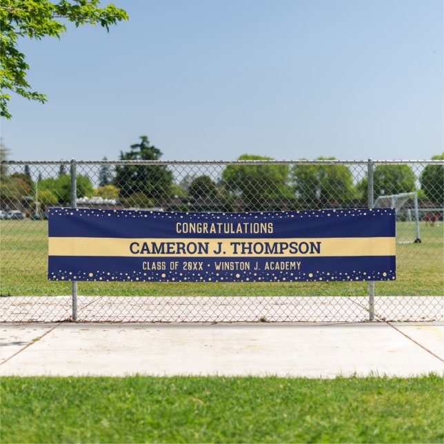 Congratulations Blue Gold Class of 2024 Graduation Banner (Insitu)
