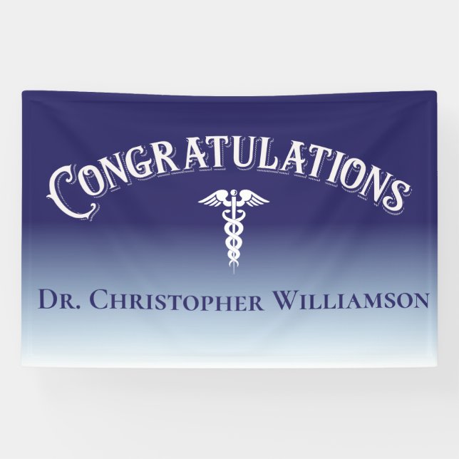 Congratulations Blue Medical Doctor Banner (Horizontal)