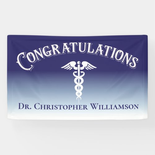 Congratulations Blue Medical Doctor Graduate Banner