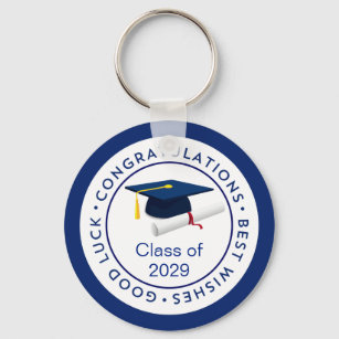 Congratulations Blue Mortar Class of any year  Keychain