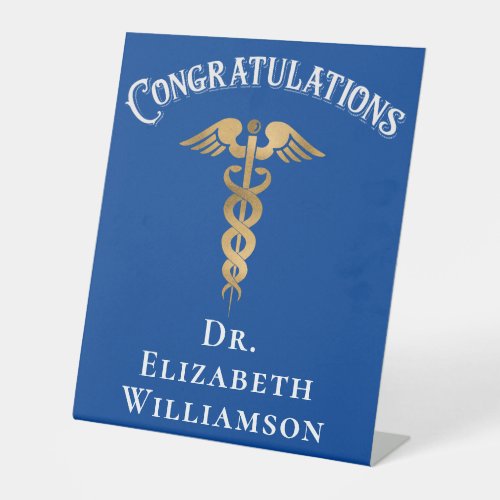 Congratulations Blue Nurse Doctor Medical Pedestal Sign