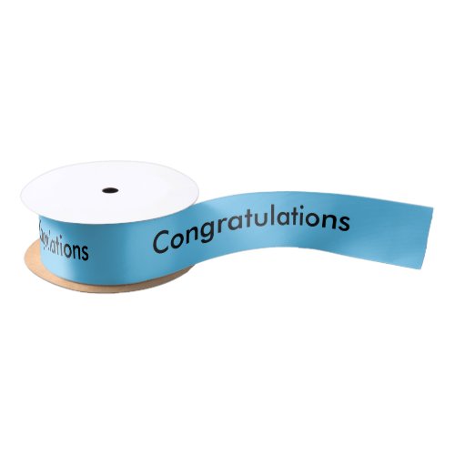 Congratulations Blue Personalized Satin Ribbon