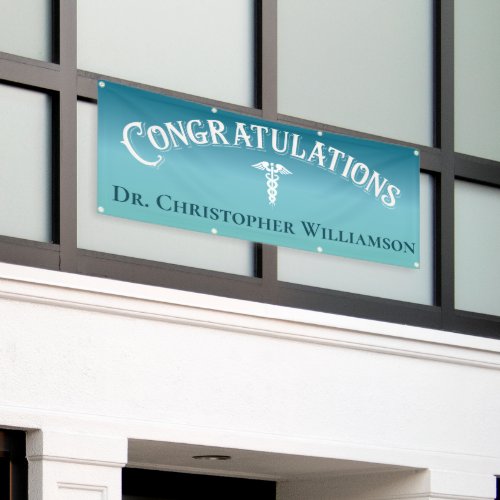 Congratulations Blue Professional Medical Doctor Banner