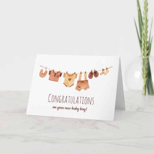 Congratulations _ Boho Baby Clothes  Card