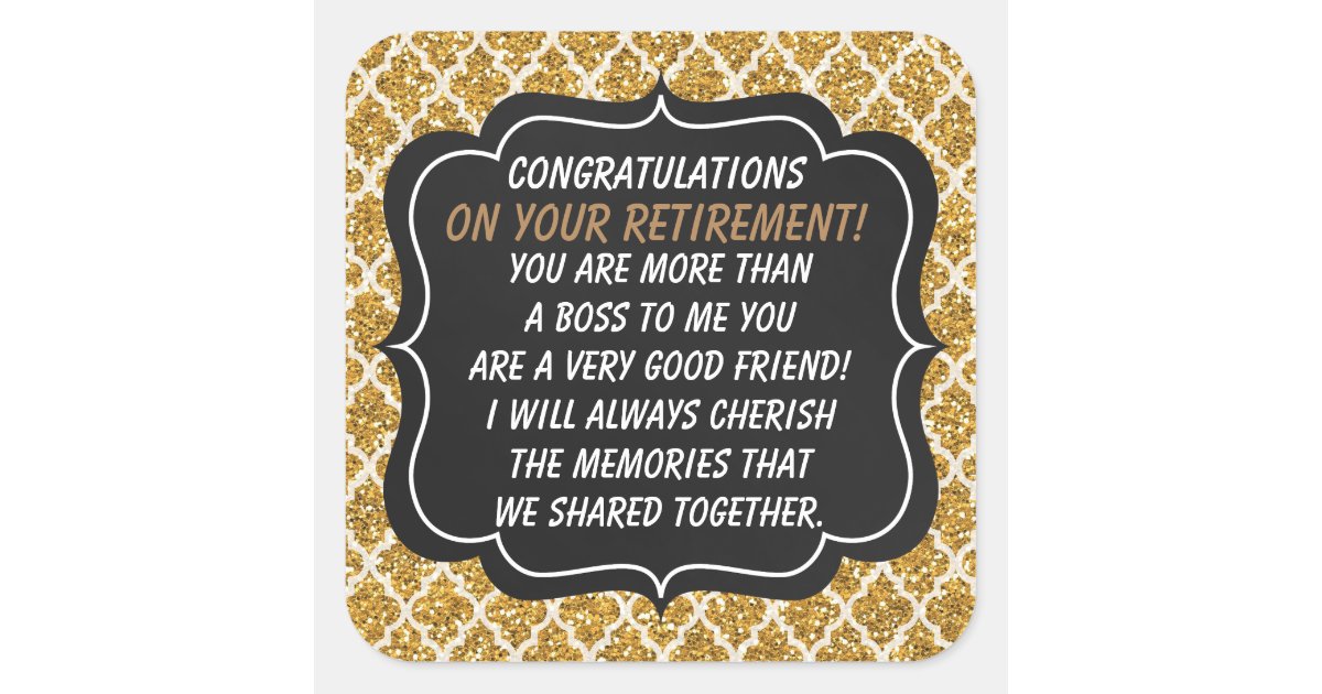 Congratulations Boss retirement sticker fun | Zazzle