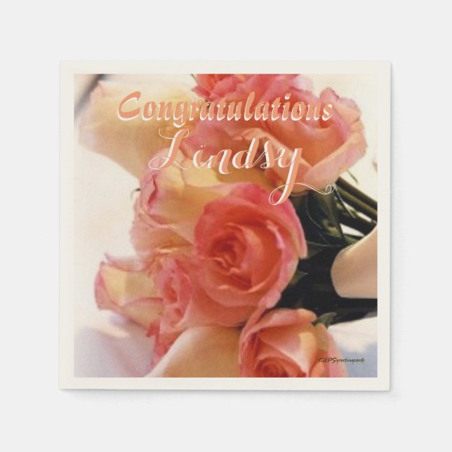 Congratulations Bouquet Paper Napkins (Front)