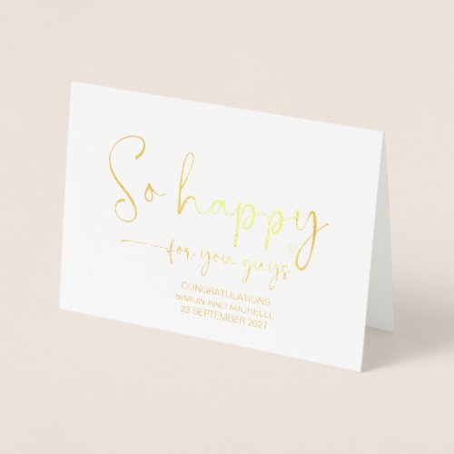 Congratulations Bride and Groom Friend Wedding Day Foil Card