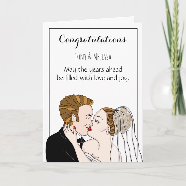 Congratulations  Bride and Groom Personalized Card (Front)