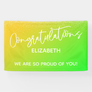 Congratulations Bright Yellow & Green Ombre Banner