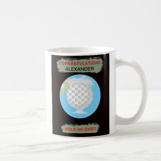 Congratulations buddy's name - Hole-in-one! Coffee Mug (Right)