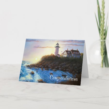 Congratulations Cape Cod Mass Lighthouse Card