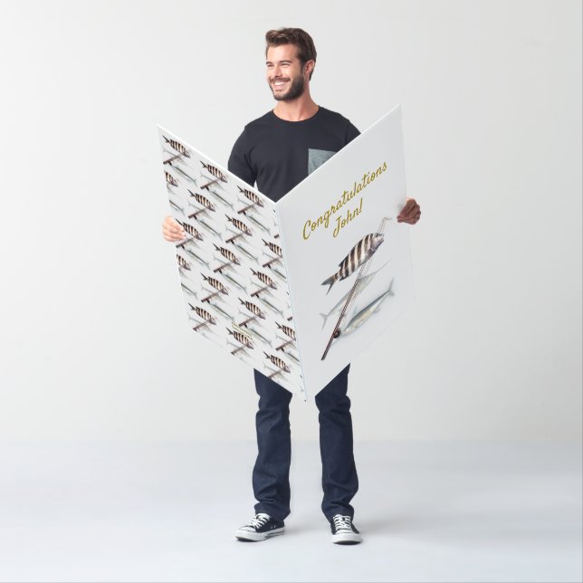 Congratulations Captain Fishing Theme Oversize Card (In Situ)