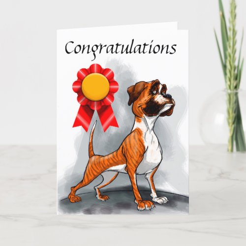Congratulations Card Boxer Dog Design Card