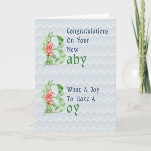 Congratulations Card for Baby Boy