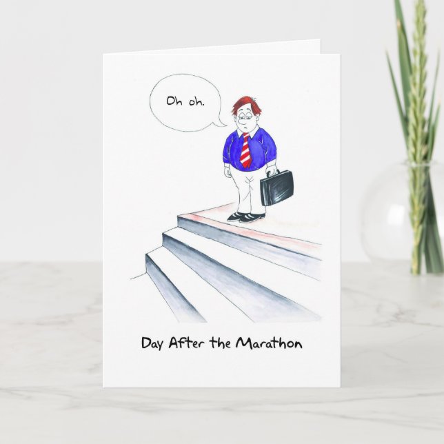 Congratulations Card for Marathoner - Oh Oh Stairs (Front)