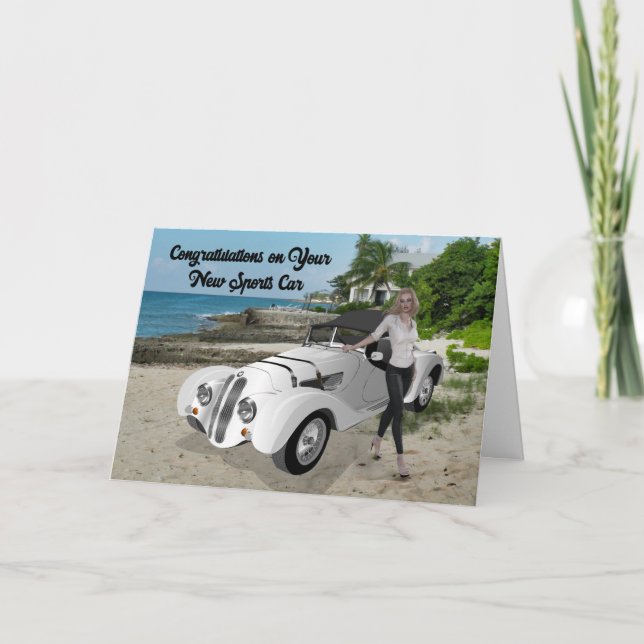 Congratulations Card for New Sports Car (Front)