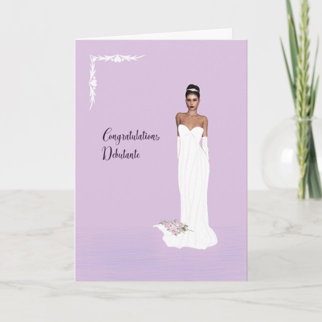 Congratulations Card for White Debutante (Front)