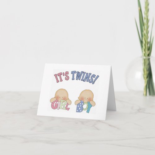 Congratulations Card _ Its Twins Girl and Boy