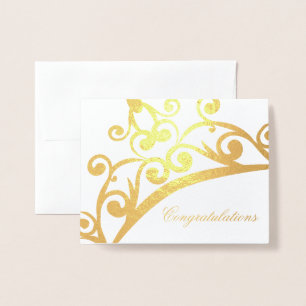 Congratulations Card-Pageant Crown Foil Card