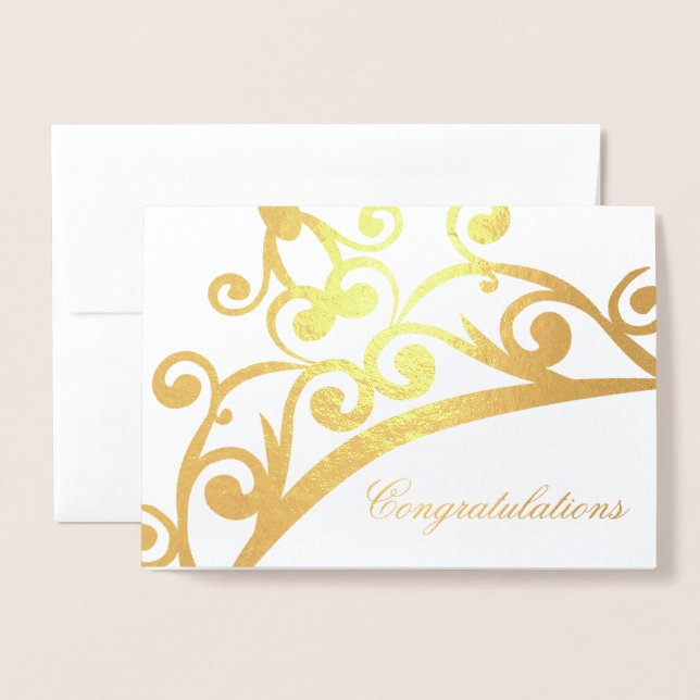 Congratulations Card-Pageant Crown Foil Card (Front With Envelope)