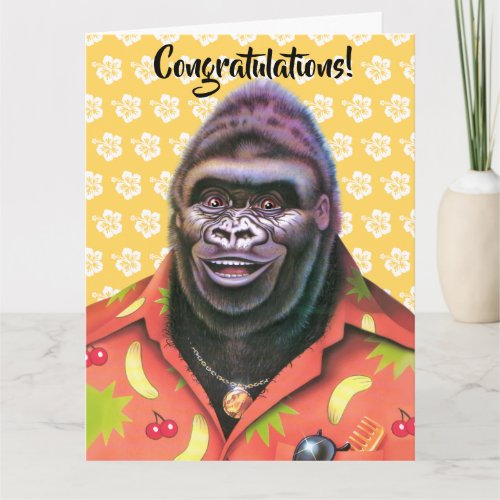 Congratulations Card Vain Gorilla design