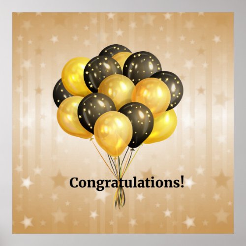Congratulations! Celebration Balloons. Poster