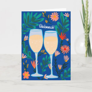 Congratulations champagne Champagne Flowers Prost Card