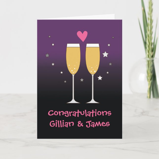 Congratulations champagne toast card (Front)