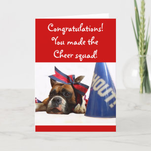 Congratulations Cheerleader boxer greeting card