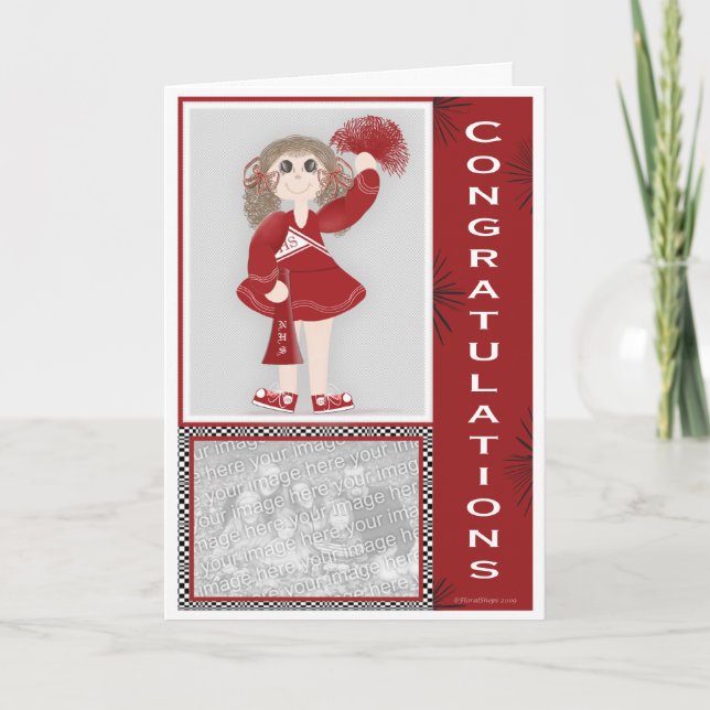 Congratulations Cheerleader Personalized Card (Front)