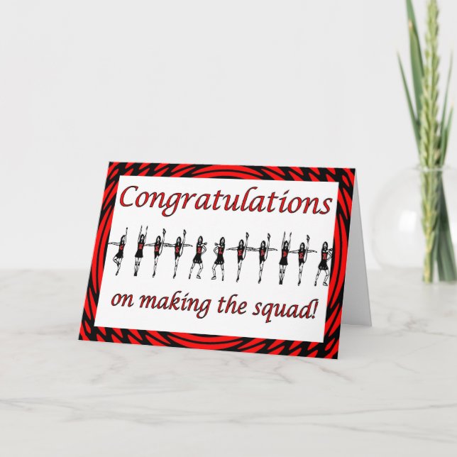 Congratulations Cheerleader squad cheer team Card (Front)