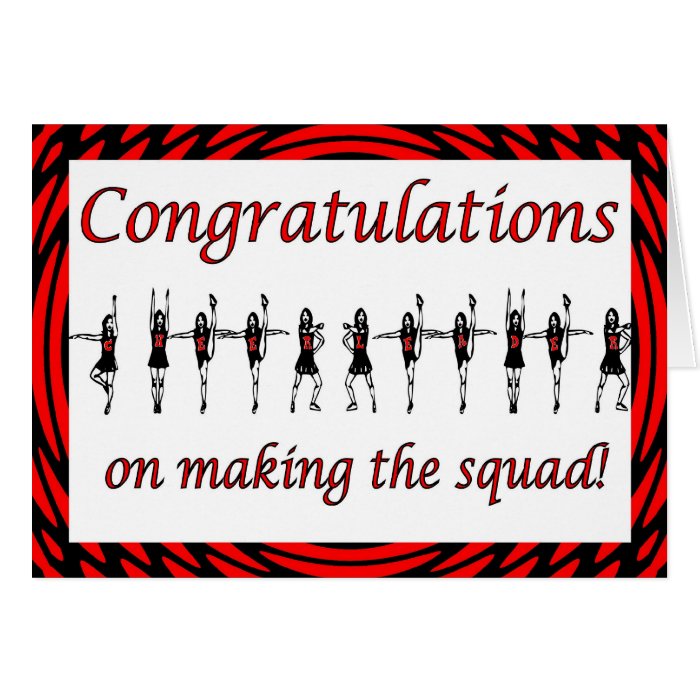 Congratulations Cheerleader squad cheer team Card