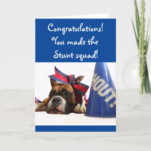 Congratulations Cheerleader Stunt boxer  card