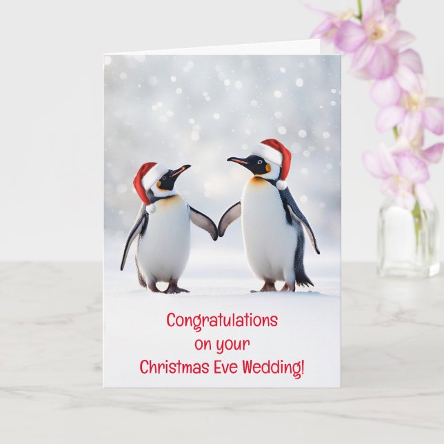 Congratulations Christmas Eve Holiday Wedding Card (Orchid)