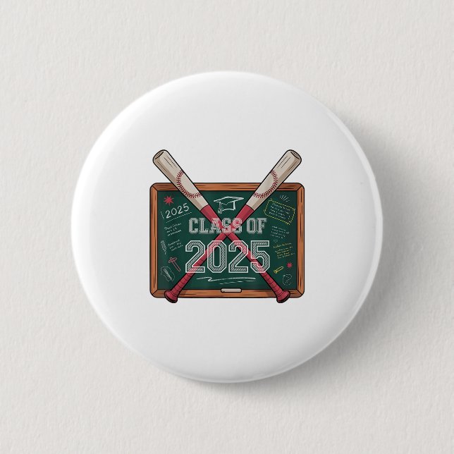 Congratulations Cl Of 2025 Baseball Graduation Gir Button (Front)