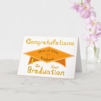 Congratulations Class 2026 Graduate Orange Brown Card