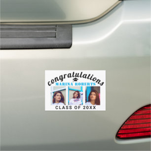 Congratulations Class of 2021 graduation sky blue Car Magnet