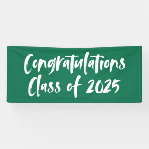 Congratulations Class of 2025 Green Graduation Banner
