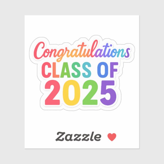 Congratulations Class of 2025 Vibrant Sticker (Sheet)