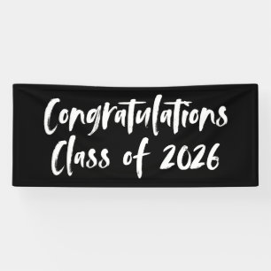 Congratulations Class of 2026 Black Graduation Banner