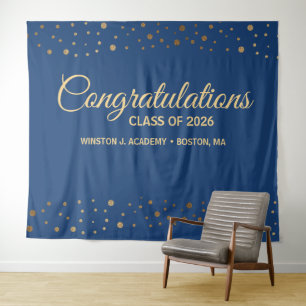 Congratulations Class of 2026 Blue Gold graduation Tapestry