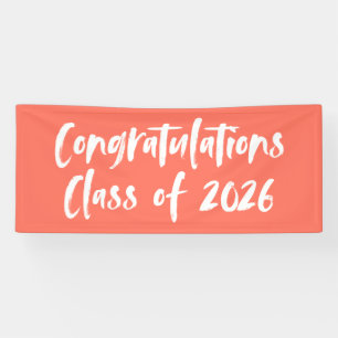 Congratulations Class of 2026 Coral Graduation Banner