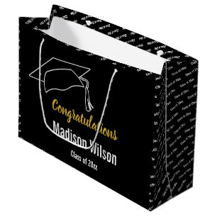 Congratulations Class of 2026 Grad's Name Template Large Gift Bag