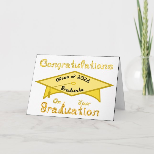 Congratulations Class of 2026 Graduate Gold Cap Card (Front)