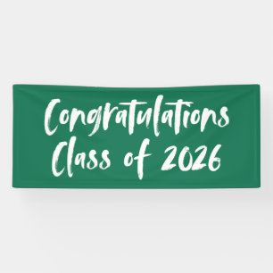 Congratulations Class of 2026 Green Graduation Banner