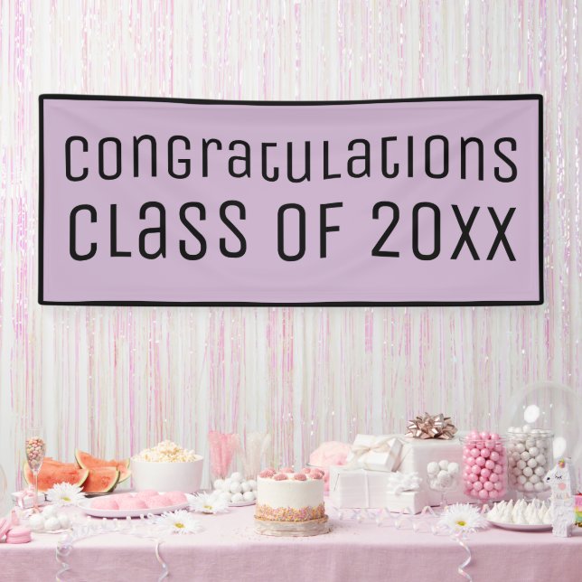 Congratulations Class of 2026 Lavender Graduation Banner (Party)