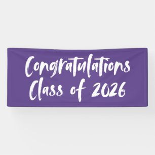 Congratulations Class of 2026 Purple Graduation Banner